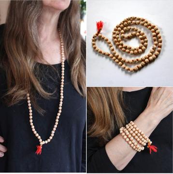 Japa mala Tulsi ketting voor meditatie Bohemian Boho style beschikbaar voor biedingen