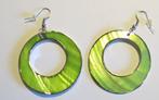 mooi ronde zilverkleurige oorbellen met groene inlay, Marktplaats@koningsieraden.nl, Overige materialen, Hangers, Verzenden
