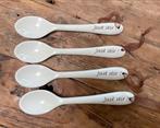 4 porseleinen Rivièra Maison lepels ‘Just Stir’, Ophalen, Zo goed als nieuw, Rvs of Chroom