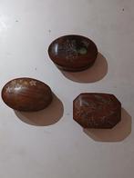 3 Prachtige Houten Pillen Doosjes, Ophalen of Verzenden