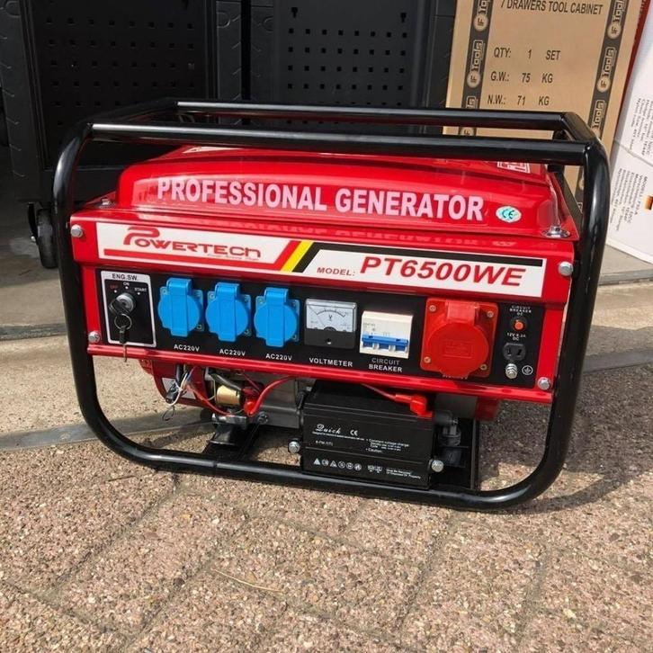 Generator Keystart | NIEUW uit voorraad leverbaar!, Doe-het-zelf en Verbouw, Aggregaten, Nieuw, Benzine, 5 tot 10 kVA, Ophalen