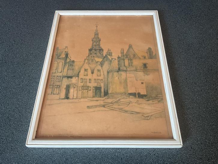 Prent van M.van Doornik van Amsterdsam (Reproductie), Verzamelen, Foto's en Prenten, Gebruikt, Ophalen of Verzenden