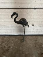 Metalen Flamingo Tuinbeeld, Tuin en Terras, Tuinbeelden, Ophalen, Gebruikt, Metaal, Dierenbeeld
