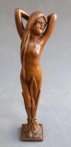 Om 1900 Bronzen Beeld Sculptuur Naakt Dame Vrouw Waternimf