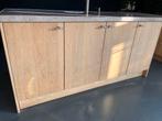 Keuken met massief eikenhouten fronten te koop, Huis en Inrichting, Keuken | Complete keukens, Ophalen of Verzenden, Gebruikt