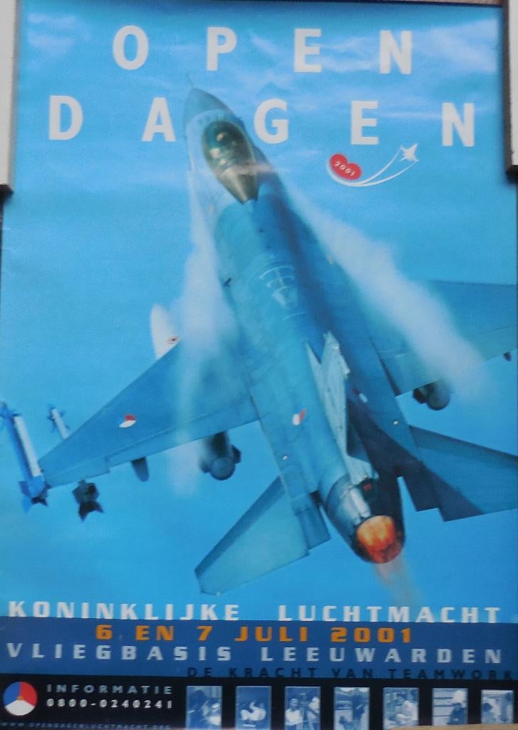 Klu poster de Open Luchtmacht Dagen 2001, Verzamelen, Luchtvaart en Vliegtuigspotten, Zo goed als nieuw, Kaart, Foto of Prent