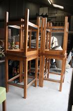 6 x vierkante bartafels statafel hout metaal horeca mancave, Ophalen, Met voetsteun, 90 cm of meer, Metaal