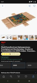 Houten puzzel tafel, Hobby en Vrije tijd, Ophalen, Meer dan 1500 stukjes, Zo goed als nieuw, Overige typen