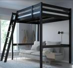 Zwart IKEA STORA hoogslaper – 140x200 cm, Huis en Inrichting, Slaapkamer | Stapelbedden en Hoogslapers, Hoogslaper, Tweepersoons