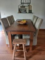 zware teak tafel, Huis en Inrichting, Tafels | Eettafels, Ophalen, Robuuste oud teak teakhouten tafel stoelen Hoffz landelijke dik