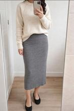 Gebreide  wolen rok van  Promod - Maat S, Zo goed als nieuw, Maat 36 (S), Grijs, Onder de knie