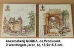 GOUDA, jaren 50, set wandtegels, kaasmakerij DE PRODUCENT, Verzamelen, Overige Verzamelen, Ophalen of Verzenden, Wandtegels Gouda