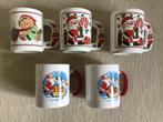 5 aardewerken kerstbekers, Diversen, Kerst, Ophalen of Verzenden, Zo goed als nieuw