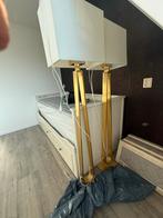 2x Gouden Vloerlamp met Lampenkap, Ophalen of Verzenden, Zo goed als nieuw, Metaal, 150 tot 200 cm