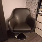 Prachtige zwarte draai fauteuil. Prijs 55.-, Huis en Inrichting, Fauteuils, Ophalen, Zo goed als nieuw, Leer