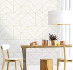 Superfresco Easy ca 2 rollen wit en goudlijntjes, Ophalen of Verzenden, 10 tot 25 m², Wit