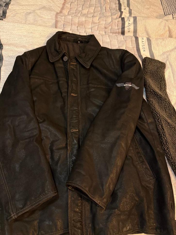 lederen winterjas voor heren, piloten look, Kleding | Heren, Jassen | Winter, Zo goed als nieuw, Maat 56/58 (XL), Bruin, Ophalen