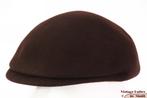 Vintage flatcap Voorgevormde pet bruin vilt 55 = S tot XS, Ophalen of Verzenden, Gedragen, 55 cm (S, 6⅞ inch) of minder, Pet