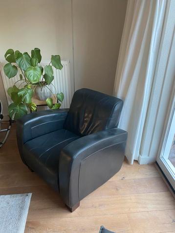 Stoere en stijlvolle leren fauteuil/ stoel