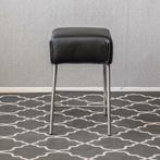 6x Montis Samba barkruk zwart leder - laag model - rvs, Niet ingevuld, Niet ingevuld, Leer, Ophalen of Verzenden