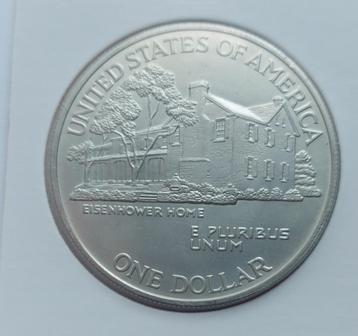 USA one dollar 1890-1990 zilver Eisenhower beschikbaar voor biedingen