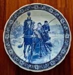 Groot Delfts blauw bord 40 cm - paard en wagen., Antiek en Kunst, Ophalen of Verzenden