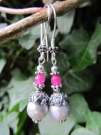 Oorbellen Gisela zoetwaterparel-jade facet zilver, Sieraden, Tassen en Uiterlijk, Oorbellen, Ophalen, Hangers, Nieuw, Zilver