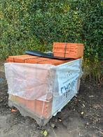 Nieuwe dakpannen vlakke mulden rood, Ophalen, Steen of Klei, Nieuw, 15 m² of meer