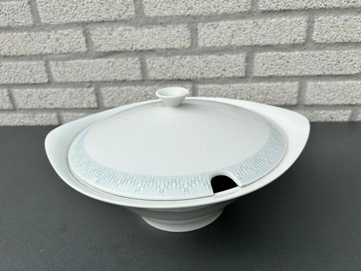 Hutschenreuther Hohenberg Dekschaal met Deksel Wit Blauw, Antiek en Kunst, Antiek | Porselein, Ophalen of Verzenden