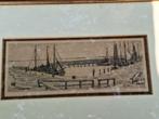 Boten in haven kom door albert neuhuys laren, Antiek en Kunst, Ophalen of Verzenden