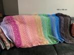 Plaid zelf gebreid, diverse garens 160 - 160 cm, Ophalen of Verzenden, Nieuw