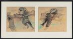 Frits van Eeden twee composities met figuren in 1 lijst, Ophalen of Verzenden