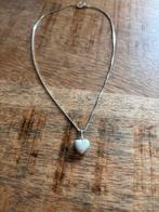 Zilveren Hart Ketting - 925 zilver, Met hanger, Ophalen of Verzenden, Zo goed als nieuw, Zilver