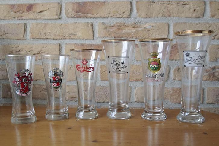 Verzameling bierglazen [DK, EU doos 4] zie beschrijving, Verzamelen, Biermerken, Zo goed als nieuw, Glas of Glazen, Overige merken