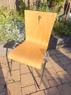 Houten stoelen met metalen frame 5 stuks, Ophalen, Bruin, Zo goed als nieuw, Vijf, Zes of meer stoelen