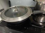 Grote Wokpan, Gebruikt, Inductieplaat, Aluminium, Ophalen of Verzenden