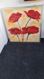 Olieverfschilderij van Jochem de Graaf - Rode Bloemen, Ophalen of Verzenden