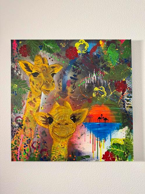 “Jungle Vreugde”, Antiek en Kunst, Kunst | Schilderijen | Abstract, Ophalen of Verzenden