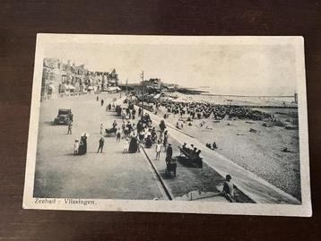 Vlissingen zeebad bij boulevard met veel volk rond 1935  205 beschikbaar voor biedingen