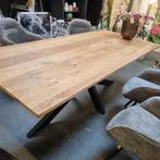 Eetkamertafel Poala eiken 220x100 cm, Ophalen, Eikenhout, 50 tot 100 cm, Vijf personen of meer