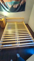 Ikea wooden bed 140x200 cm, like new, Ophalen, Bruin, Tweepersoons, 140 cm