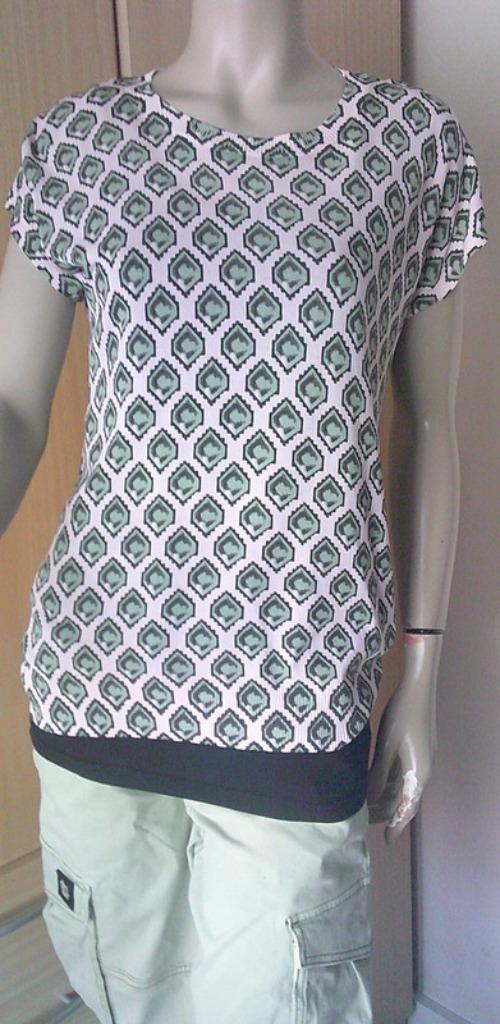 Norah retro print stretch top maat 36, Kleding | Dames, Tops, Gedragen, Maat 36 (S), Overige kleuren, Korte mouw, Verzenden