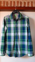 ZGAN ERG MOOI GERUIT HUGO BOSS SLIM FIT OVERHEMD MAAT M/L, Ophalen of Verzenden, Zo goed als nieuw, Blauw