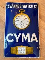 Cyma horloges 1926 emaille, Verzamelen, Ophalen of Verzenden, Gebruikt, Reclamebord