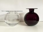 Vintage Finse design vazen Riihimäen Lasi glas, Verzenden, Overige kleuren, Glas, Minder dan 50 cm