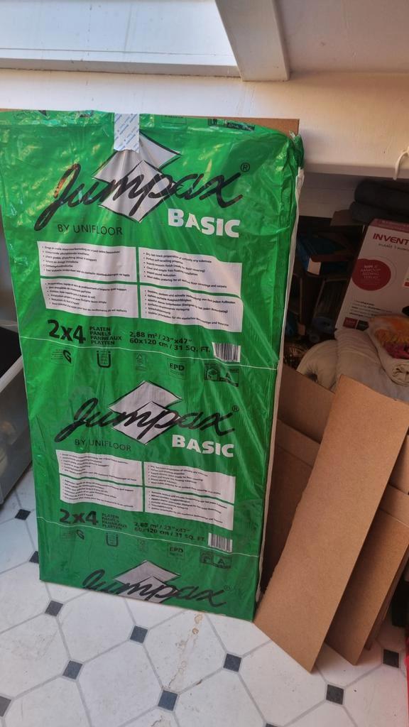 Jumpax basic ondervloer 7mm, Doe-het-zelf en Verbouw, Vloerdelen en Plavuizen, Zo goed als nieuw, Overige typen, Overige materialen