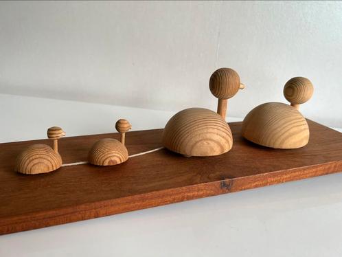 Vintage Fins Design Aarikka Hout Trekeendjes Familie 60’s, Antiek en Kunst, Kunst | Designobjecten, Ophalen of Verzenden