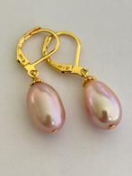 Parel Oorbellen Oud Roze Parels, Peervormig 14K Goud, Sieraden, Tassen en Uiterlijk, Oorbellen, Hangers, Nieuw, Ophalen of Verzenden