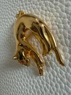 Q216/Vintage goud vergulde PANTER broche/Hanger, Overige materialen, Gebruikt, Verzenden, X