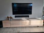 tv dressoir massief eiken wit geolied met rvs onderstel, Ophalen, Zo goed als nieuw, Elegant, modern, 200 cm of meer